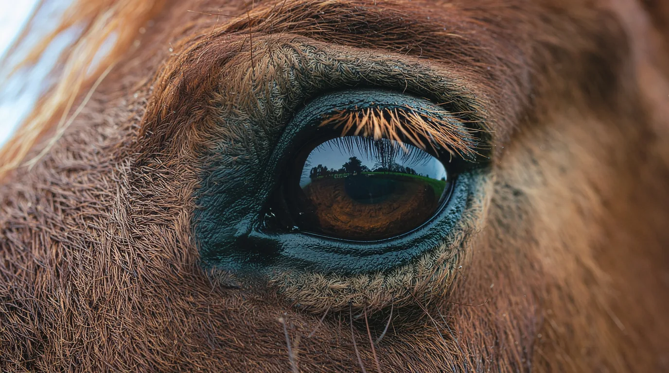Un regard de cheval au Écurie de Baya, Ahun